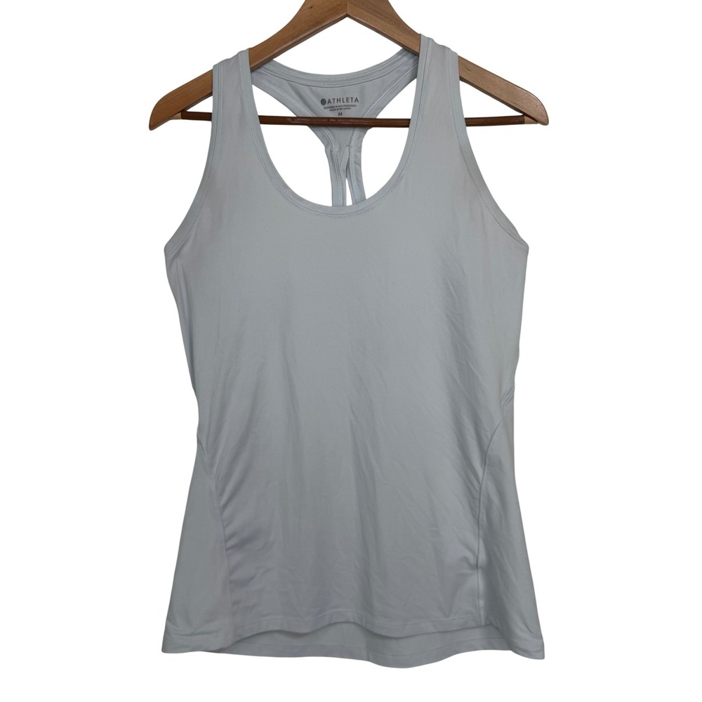 Athleta Womens Racerback Tank Top Light Blue Performance Yoga Gym Size M
